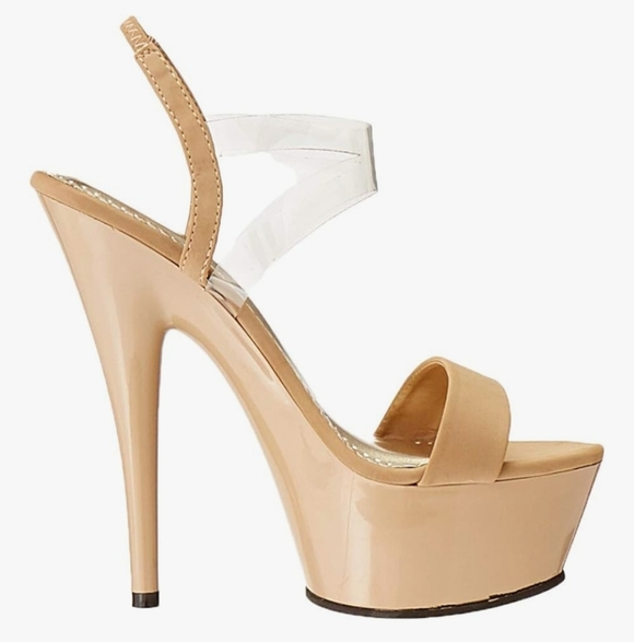 Johnathan Kayne Suntan Pageant Platform Sandal Heels New W/ Defect - Picture 6 of 8